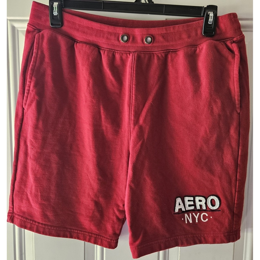 Aeropostale AERO NYC Sweat Shorts Mens Large Red Lounge Athletic Casual‎